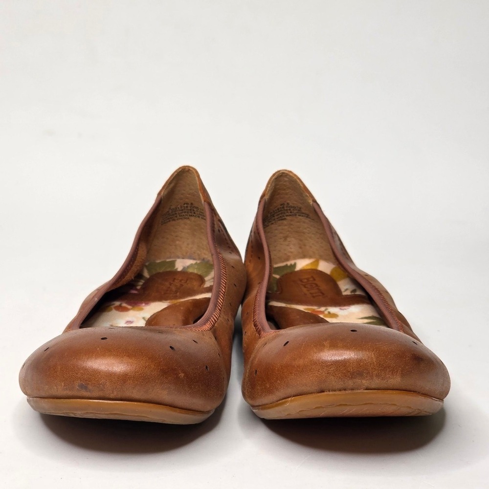 Born Ballet Women's Size 9 Brown Tan Leather Flats Loafers Slip On Comfort Shoes - Picture 4 of 12